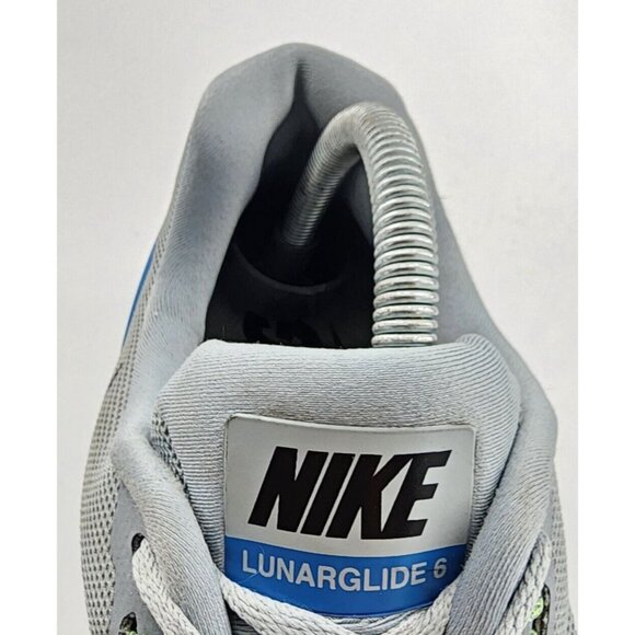 Nike LunarGlide 6 Magnet Gray/Photo Blue/Black/Volt 654433-005 Men's Size 12 - Picture 10 of 12
